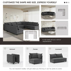 Canapé d'angle modulable, Canapé en velours côtelé réversible en U