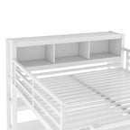 Lit mezzanine métallique tout-en-un avec bureau en L et armoire, cadre de lit de chambre à coucher avec cubes de rangement, étagères, garde-corps pleine longueur
