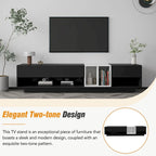 Meuble TV 74" avec rangement et compartiment pour TV jusqu'à 80"