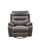 Fauteuil inclinable gris à deux moteurs avec pivotement à 240°, fonction de balancement, ports USB et appui-tête réglable