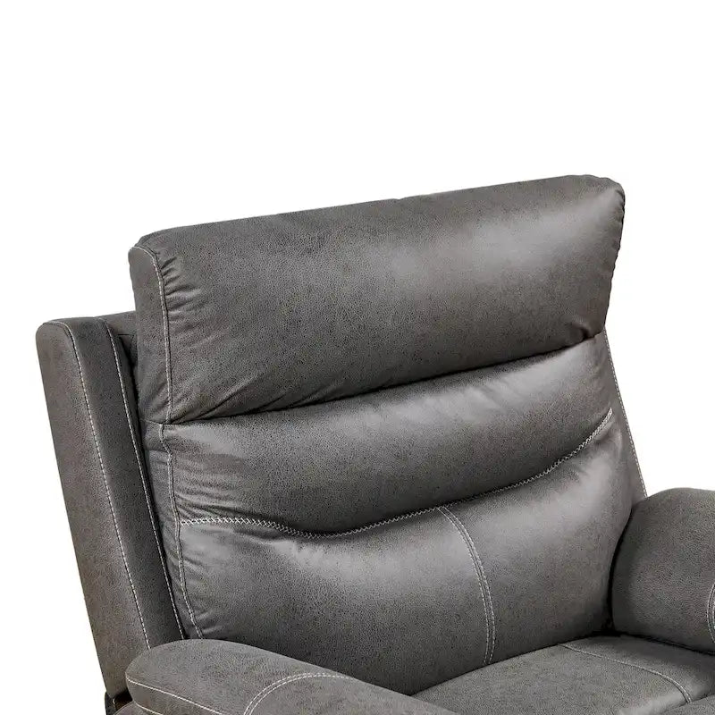 Fauteuil inclinable gris à deux moteurs avec pivotement à 240°, fonction de balancement, ports USB et appui-tête réglable