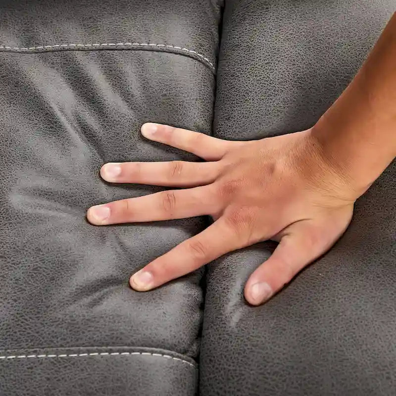 Fauteuil inclinable gris à deux moteurs avec pivotement à 240°, fonction de balancement, ports USB et appui-tête réglable