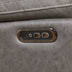 Fauteuil inclinable gris à deux moteurs avec pivotement à 240°, fonction de balancement, ports USB et appui-tête réglable