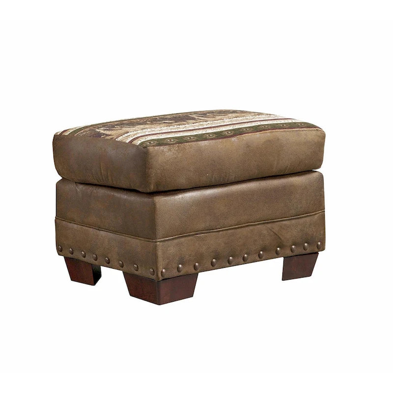 Meuble TV 71" brun avec osier naturel
