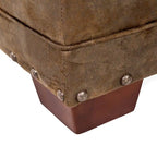Meuble TV 71" brun avec osier naturel