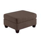 Pouf en tissu façon lin