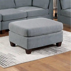Pouf en tissu façon lin