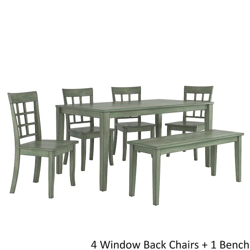 Table à manger rectangulaire vert sauge antique de 60 pouces
