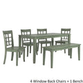 Table à manger rectangulaire vert sauge antique de 60 pouces
