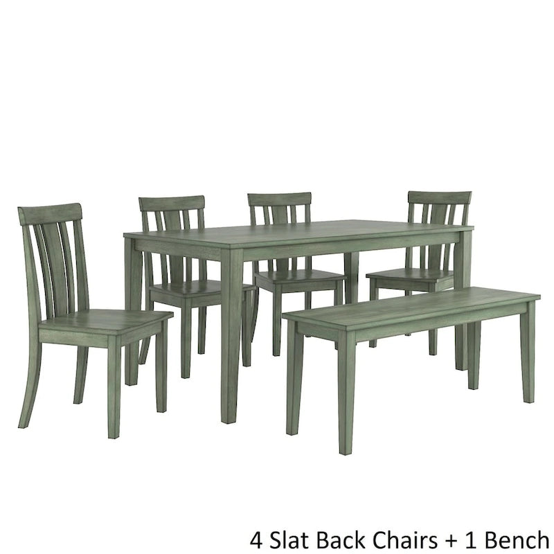 Table à manger rectangulaire vert sauge antique de 60 pouces