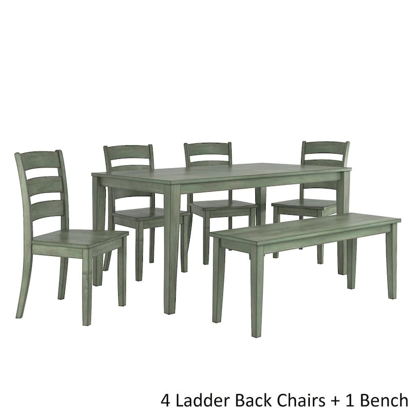 Table à manger rectangulaire vert sauge antique de 60 pouces