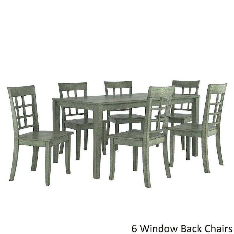 Table à manger rectangulaire vert sauge antique de 60 pouces