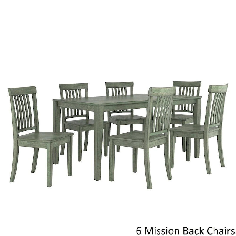 Table à manger rectangulaire vert sauge antique de 60 pouces