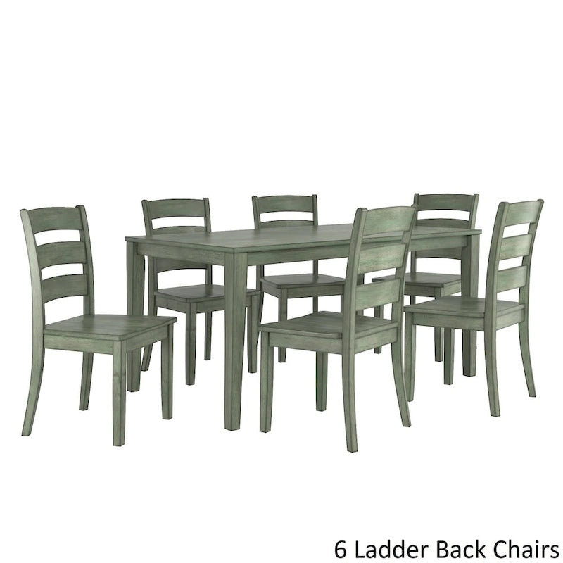 Table à manger rectangulaire vert sauge antique de 60 pouces