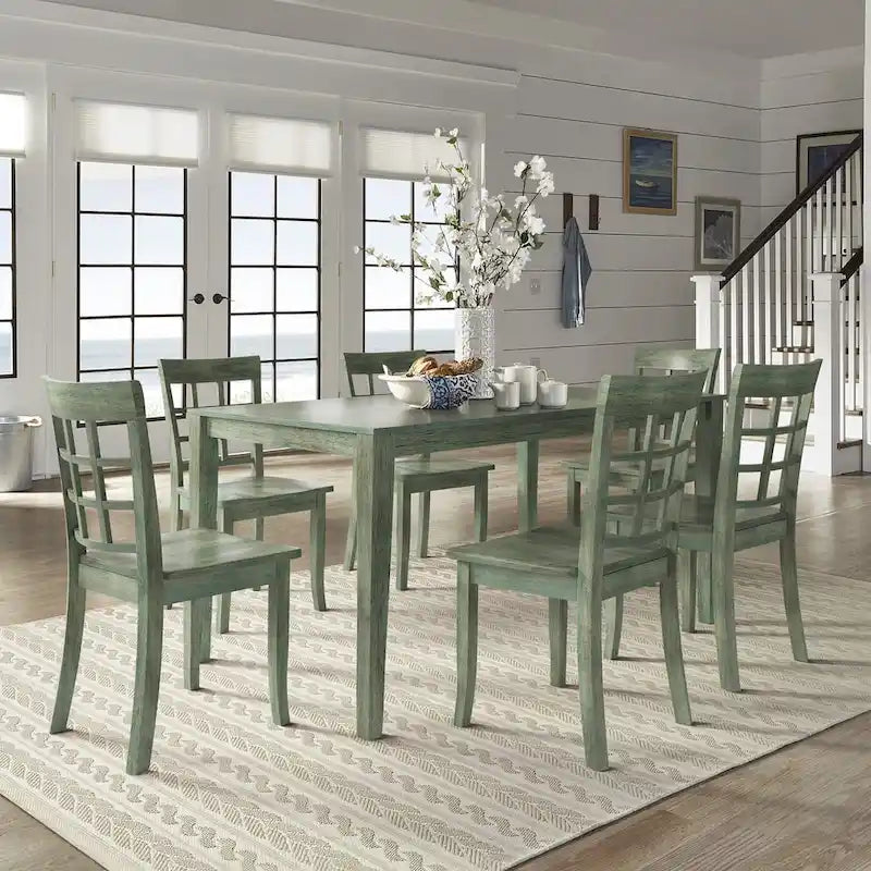 Table à manger rectangulaire vert sauge antique de 60 pouces
