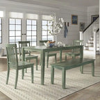 Table à manger rectangulaire vert sauge antique de 60 pouces