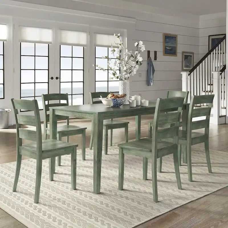 Table à manger rectangulaire vert sauge antique de 60 pouces
