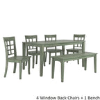 Table à manger rectangulaire vert sauge antique de 60 pouces