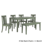 Table à manger rectangulaire vert sauge antique de 60 pouces