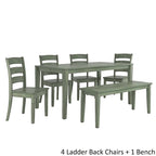 Table à manger rectangulaire vert sauge antique de 60 pouces