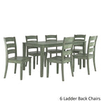 Table à manger rectangulaire vert sauge antique de 60 pouces