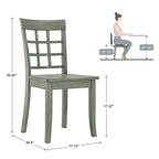 Table à manger rectangulaire vert sauge antique de 60 pouces