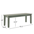 Table à manger rectangulaire vert sauge antique de 60 pouces