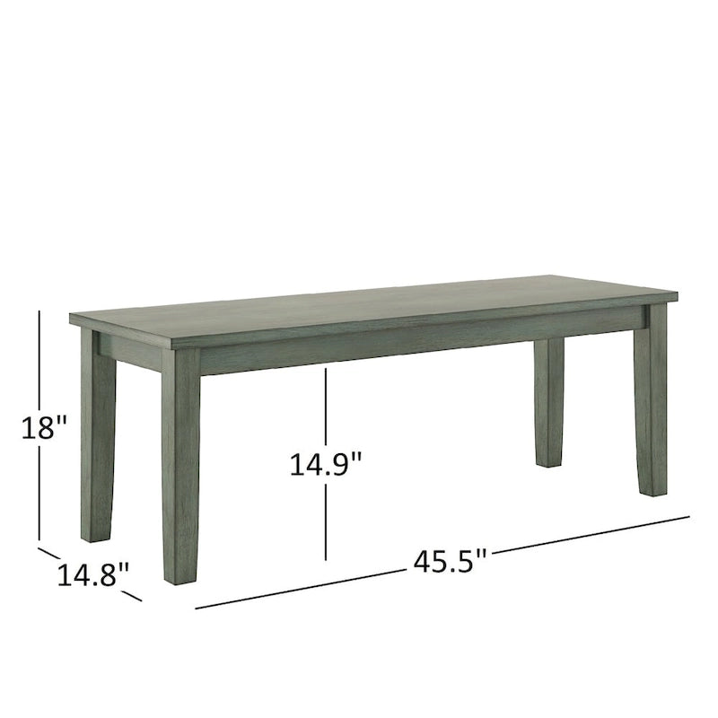 Table à manger rectangulaire vert sauge antique de 60 pouces