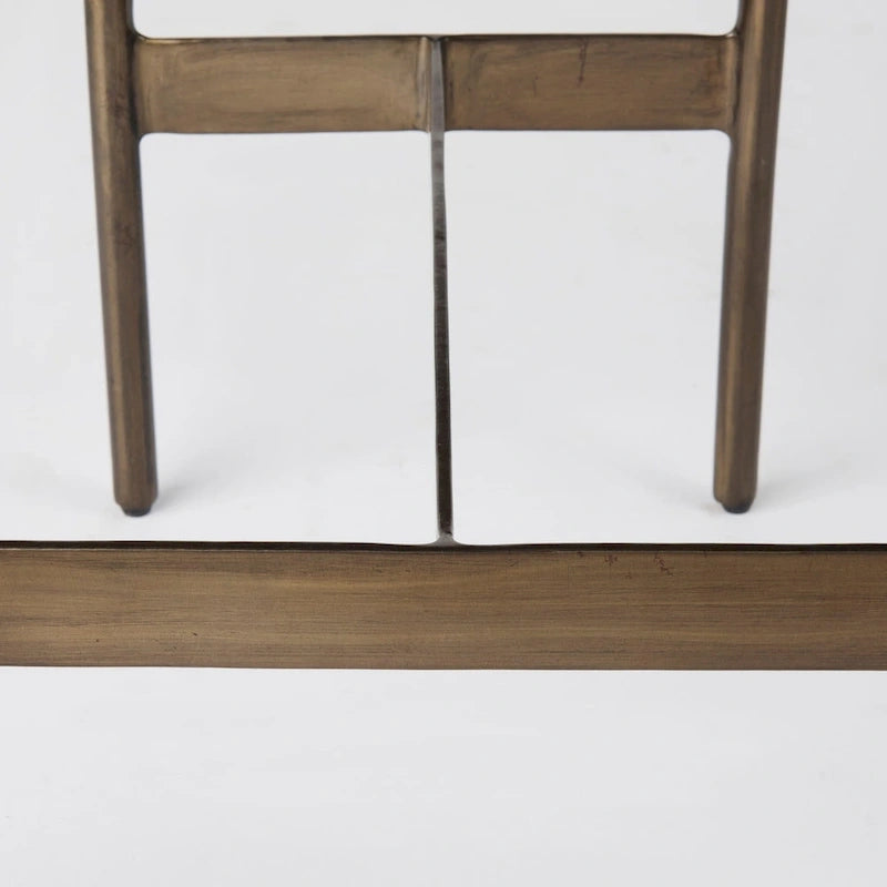Tabouret de comptoir en cuir véritable noir avec piétement en métal nickelé