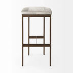 Tabouret de comptoir en cuir véritable noir avec piétement en métal nickelé