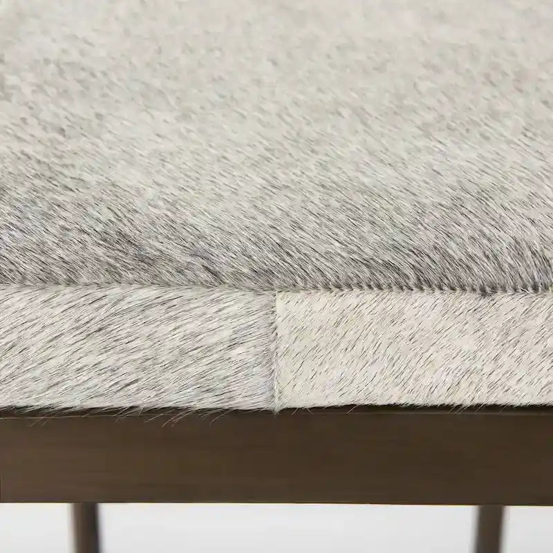 Tabouret de comptoir en cuir véritable noir avec piétement en métal nickelé