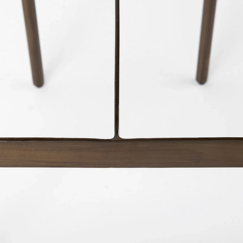 Tabouret de comptoir en cuir véritable noir avec piétement en métal nickelé