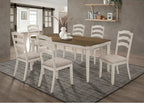Seaside Nutmeg and Rustic Cream 7-Piece Dining Table Set