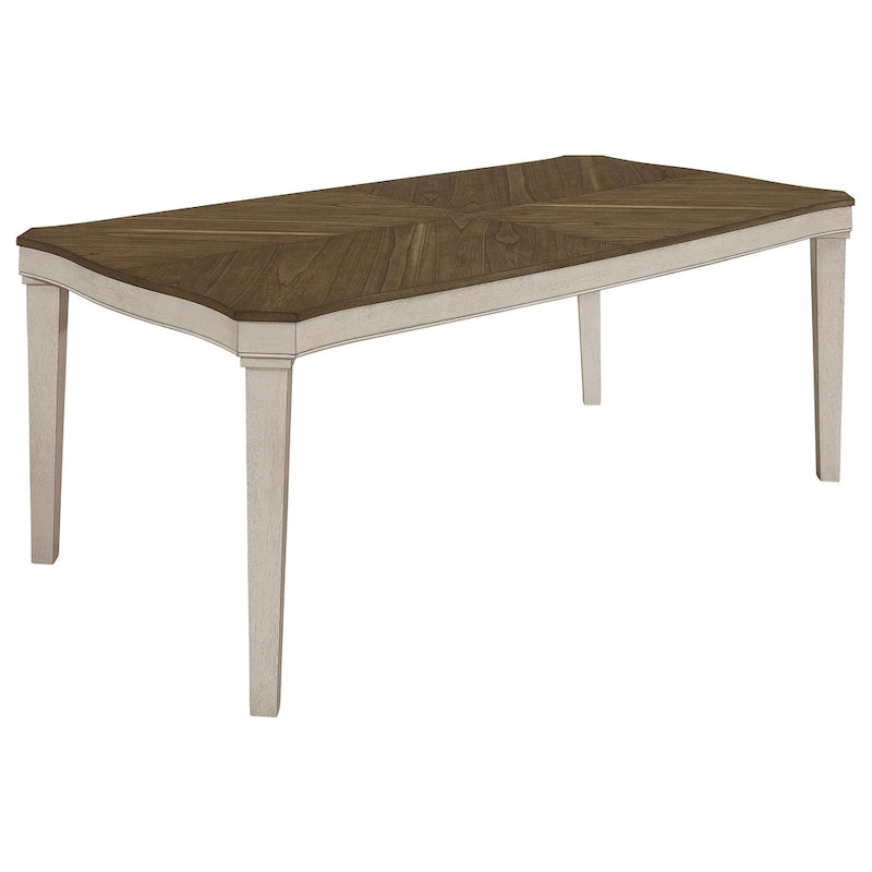 Table à manger 7 pièces Noix de Muscade et Crème Rustique