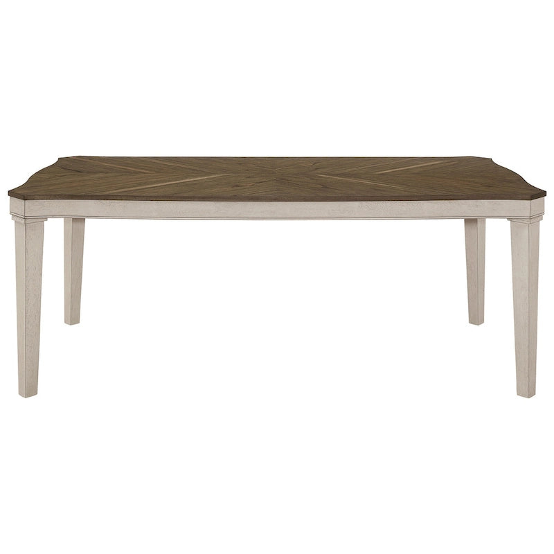 Table à manger 7 pièces Noix de Muscade et Crème Rustique
