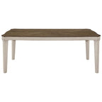 Table à manger 7 pièces Noix de Muscade et Crème Rustique