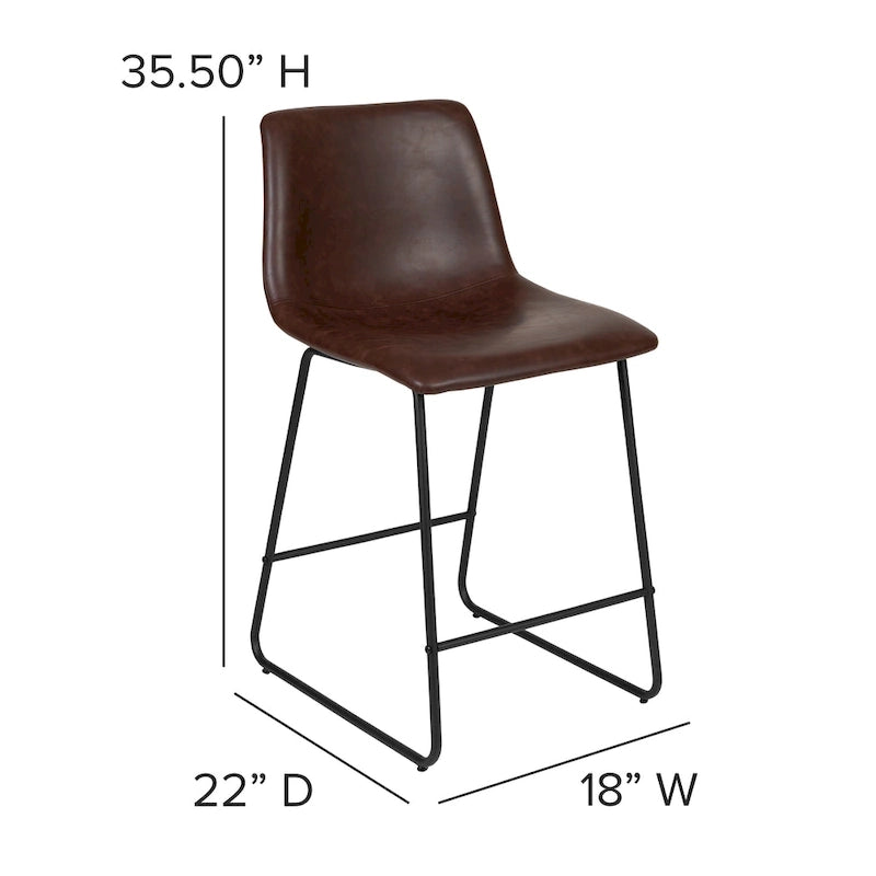 Tabourets de salle à manger modernes rembourrés à hauteur de comptoir