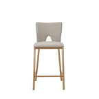 Tabouret de comptoir contemporain beige et laiton