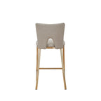 Tabouret de comptoir contemporain beige et laiton