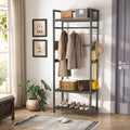 Porte-manteau autoportant avec étagère et penderie pour chambre à coucher