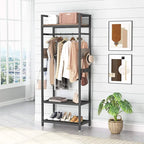 Porte-manteau autoportant avec étagère et penderie pour chambre à coucher
