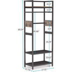 Porte-manteau autoportant avec étagère et penderie pour chambre à coucher