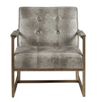 Fauteuil de salon en similicuir et métal