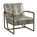Fauteuil de salon en similicuir et métal