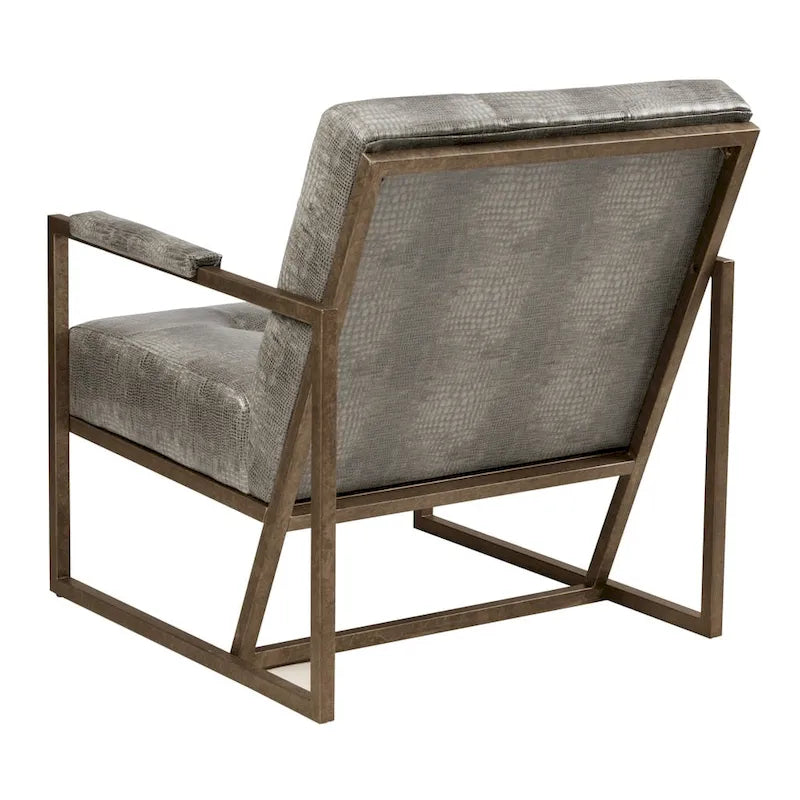 Fauteuil de salon en similicuir et métal
