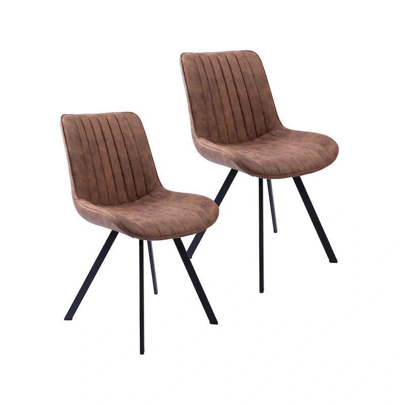 Chaises de salle à manger, microfibre et pieds en métal