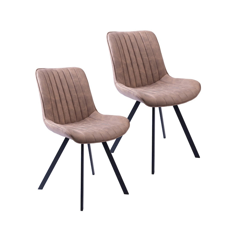 Chaises de salle à manger, microfibre et pieds en métal