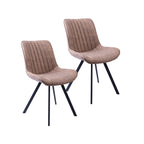Chaises de salle à manger, microfibre et pieds en métal