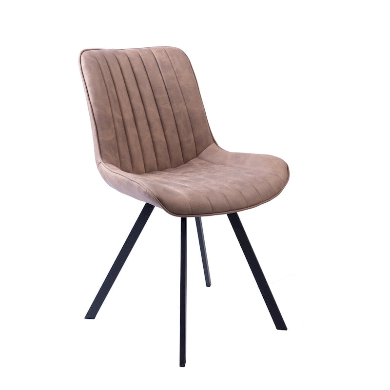 Chaises de salle à manger, microfibre et pieds en métal