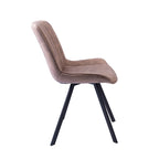 Chaises de salle à manger, microfibre et pieds en métal